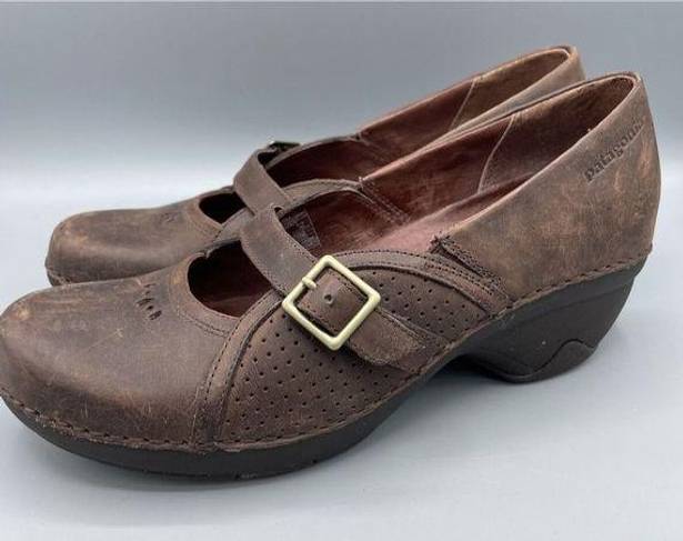 Patagonia  Brown Leather Cattail Clog Mary Jane Shoes Womens 9