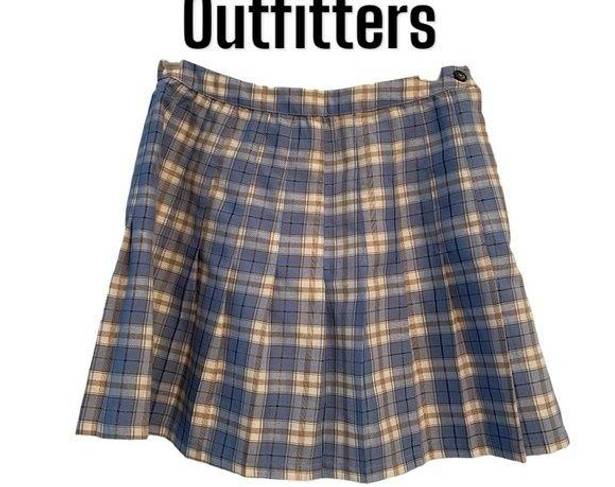 Urban Outfitters U.O.  Plaid Mini Pleated Skirt Blue & White Sz S