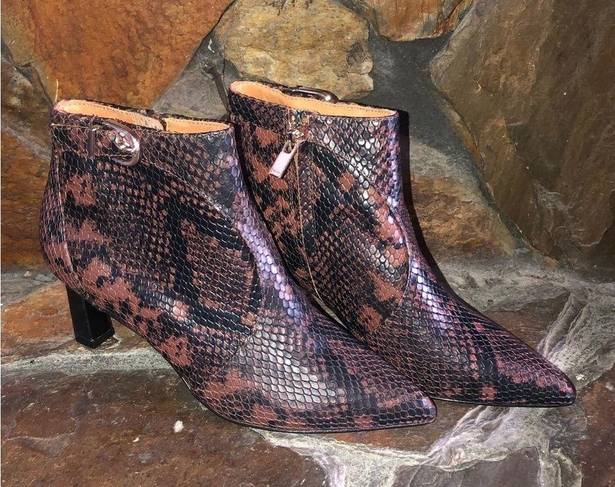 Joie  Rawly Snakeskin-Embossed Leather Ankle Boots Size 36.5 (6)