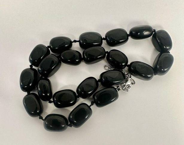 Onyx black  beaded necklace