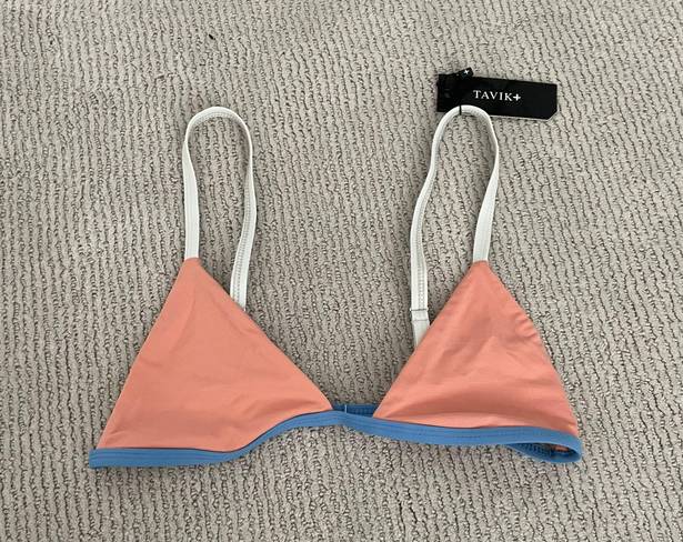 Tavik swim Tavik Orange Zeppelin Colorblock Triangle Bikini Top