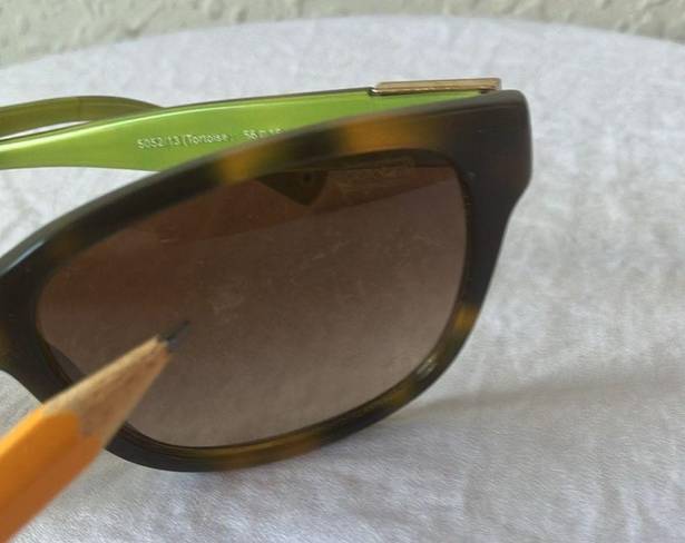 Coach : Brown Tortoise Cortney (L023) Brown/Lime Green Sunglasses-marks on lenses