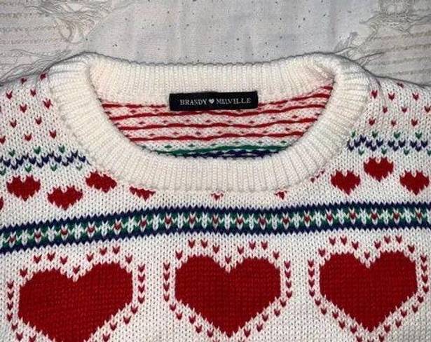 Brandy Melville Heart Francesca Sweater