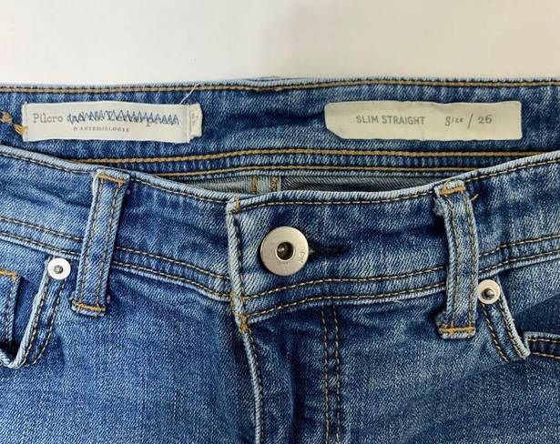 Pilcro and the Letterpress  Slim Straight Raw Hem Cropped Jeans 26