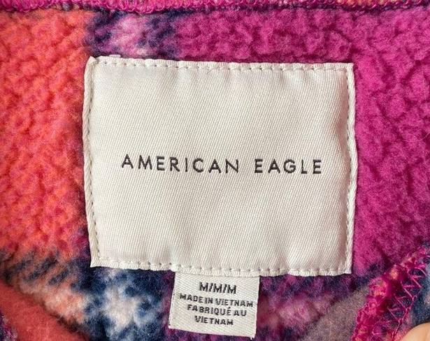 American Eagle  Plaid Crop Teddy Sherpa Fleece Jacket M