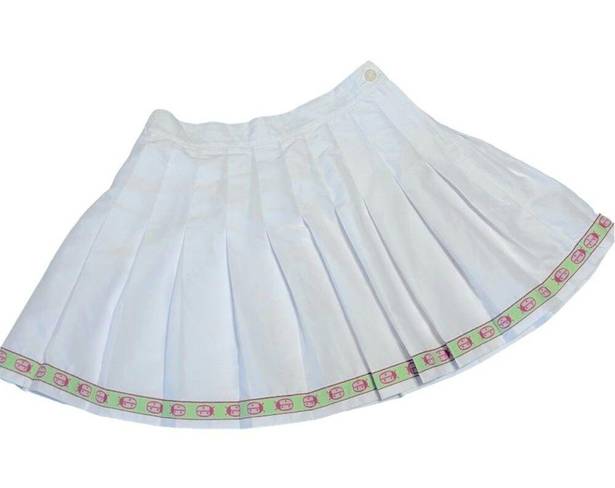 Lilly Pulitzer Rare Label  White Steff Godet Ladybug Pleated Tennis Skirt size 2