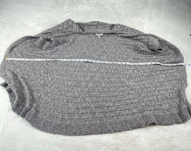 The Loft  Ann Taylor Open Front Cardigan Knit Sweater Womens Size L Gray Short Sleeve