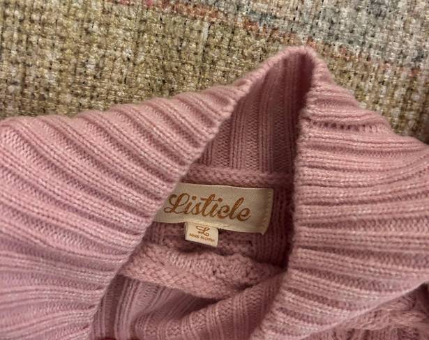 Listicle Dusty Pink Ruffle Sweater