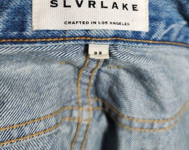 SLVRLAKE London Cropped High Rise Jeans in Fool For Love Mid Wash Size 32