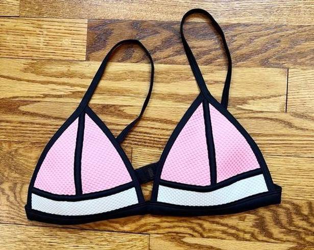 Triangl  Neoprene Pink Bambi Bikini Top Size Medium Adjustable Straps Swimwear