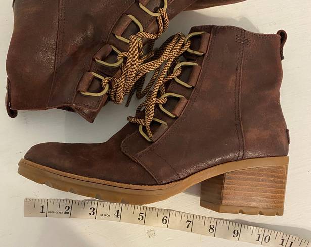 Sorel Cate Leather Lace Up Waterproof Combat Boots