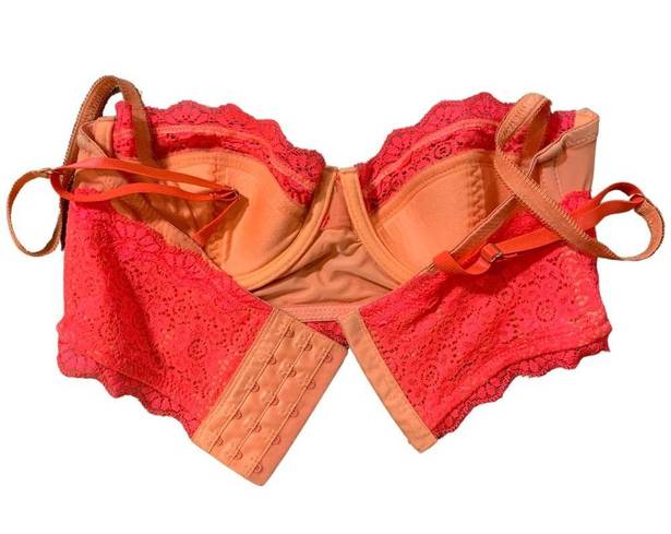 Anthropologie  | By Eloise Pink Lace Push Up Bra Barbie 5 Clasp Size 34B