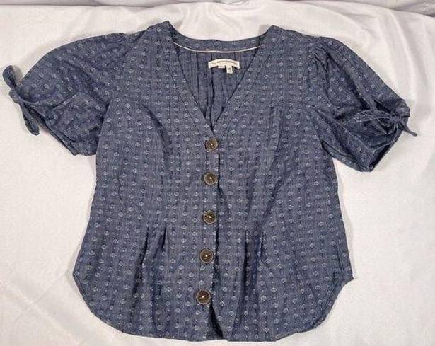 Pilcro  Anthropologie Tied-Sleeve Blouse Size 14