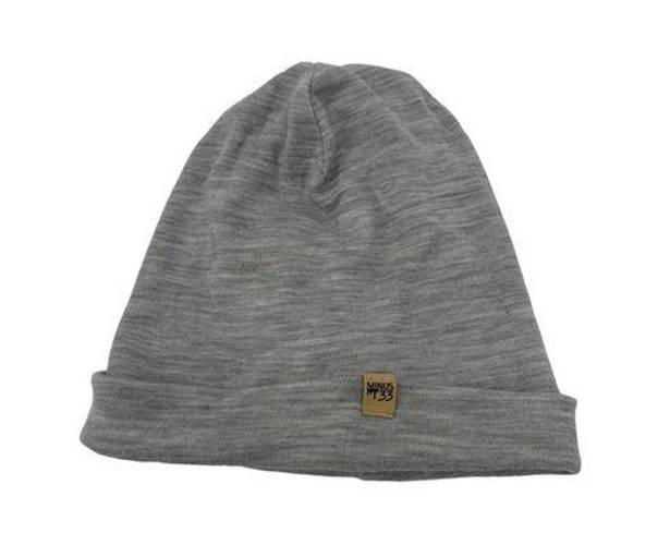 Ash Minus 33 Hat Unisex OS Ridge Cuff Beanie  Gray 100% Merino Wool Midweight