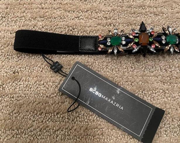 BCBGMAXAZRIA  Black Gemmed Elastic Belt