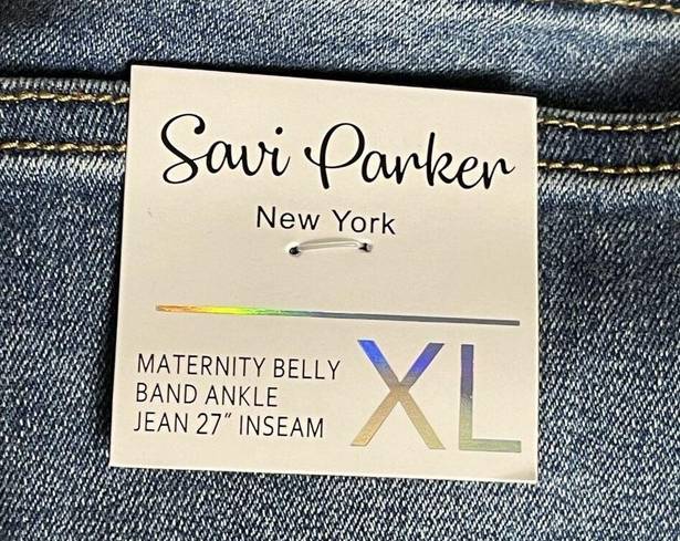 Parker Savi  Maternity Belly Band Ankle Jeans Stretch Denim Blue Womens Size XL