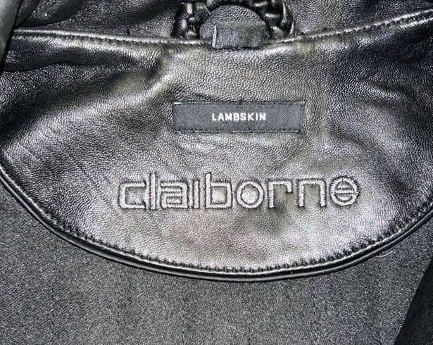 Liz Claiborne RARE Vintage Claiborne 100% Lambskin Leather Oversized Jacket SZ Large