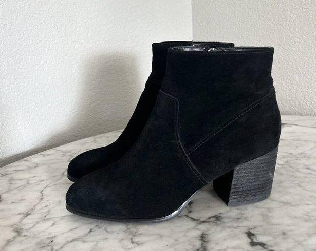 Blondo  Womens Sondra Ankle Boots Booties Size 9 M Black Suede Stacked Heel