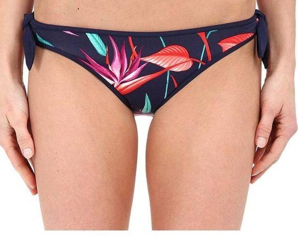 Tommy Bahama  Reversible Floral Navy Hipster Swim Bikini Bottoms Large NEW