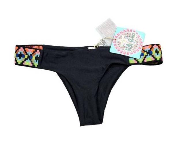 Luli Fama  Ocean Spell Navajo Sides Bikini Bottom Black Multicolor Size Large