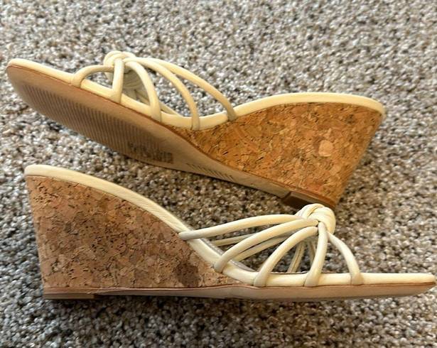 Paige  SYDNEY Bone Leather Cork Wedges, Size 7M, NEW