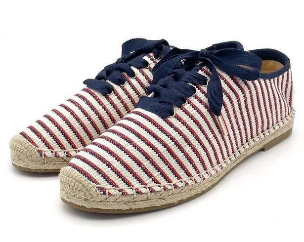 Joie NEW  Corston Espadrille Sneaker Navy Red Cream Gold Women’s 38.5 US 7.5-8