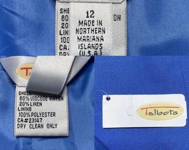 Talbots Linen Blend Women’s Blue Straight Skirts Size 12