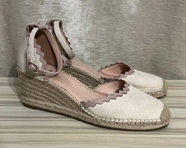 Kate Spade  Thea Espadrilles Wedge Sandal Women's Ivory Canvas Size 10