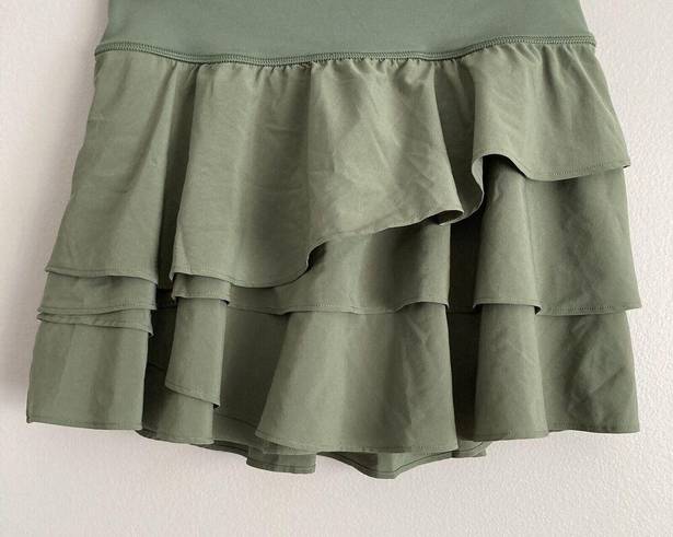 Aerie Offline By  Ruffled Skirt Green Skort Womens Size Small Pull On Athletic