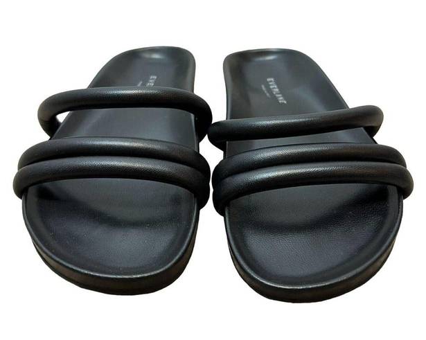 Everlane  Women’s "The Form" Three Strap Black Sandal Size 6 Puffy Slip On Slides