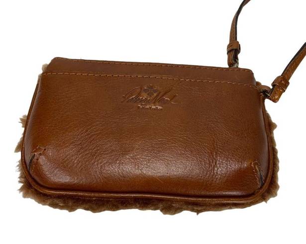 Patricia Nash  Piedmont Sherpa Tan Italian Leather Wristlet