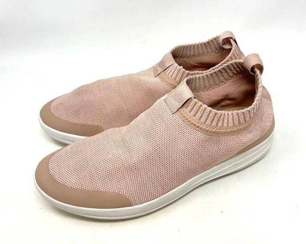 FitFlop  Uberknit Slip-On Sneaker Pink Beige Size 10