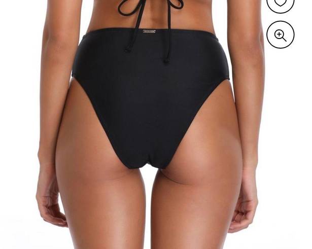 Relleciga Women's Black High Cut High Waisted Bikini Bottom