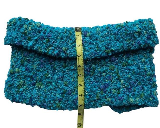 infinity Bulky Handmade knit  Scarf or Dickey in Turquoise, Green & Blue