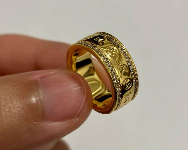 Michael Kors Gold-Tone Brass Eternity Ring Size 6