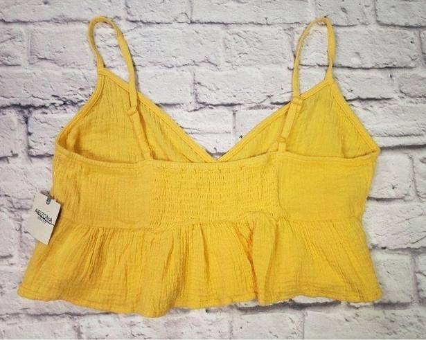 Krass&co NWT Arizona Jean  Jrs Size Large Yellow Cropped Tank Top Adjustable Straps