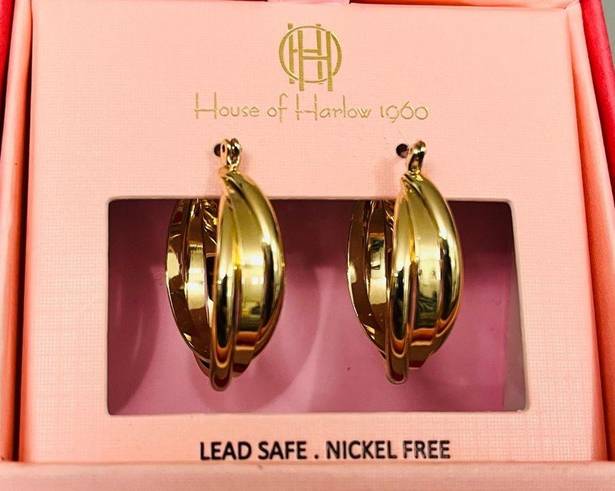 House of Harlow  1960 gold hoop earrings​