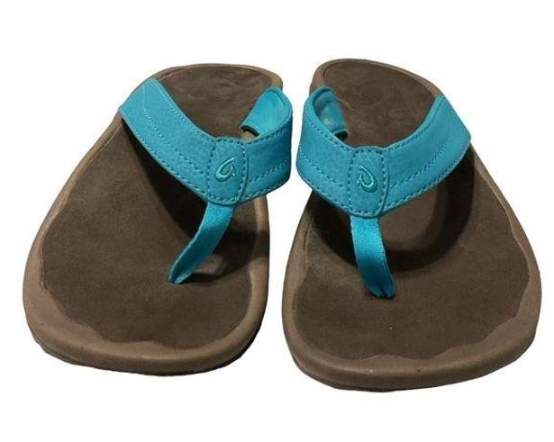 Olukai  Ohana Women's Sandals Tropic Blue Dark Java Flip Flops size 7