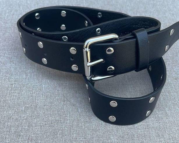 Guess  Jeans black faux leather belt with silver studs Size small (42 inches)