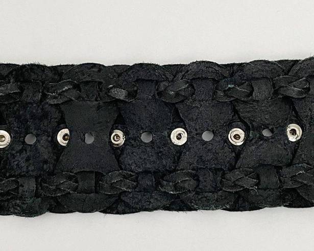 Coldwater Creek  Black Boho Leather Wide Belt