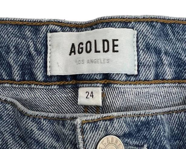 AGOLDE  90's Denim Mini Skirt High Waisted Blue Wash Women’s Size 24