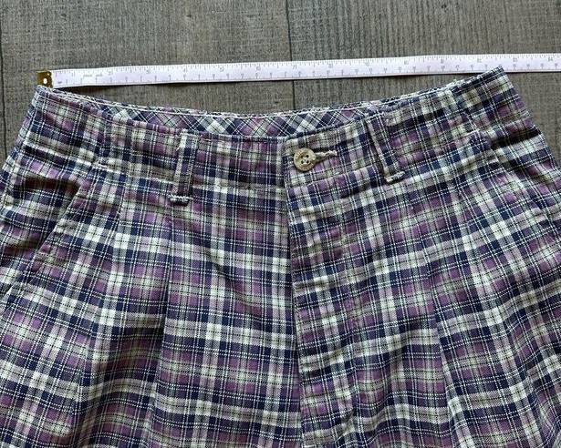 Northern Reflections Vintage purple plaid high waisted shorts size 24