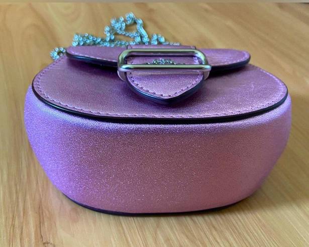 Coach  Silver/Metallic Lilac Morgan Card Case On A Chain #CP245