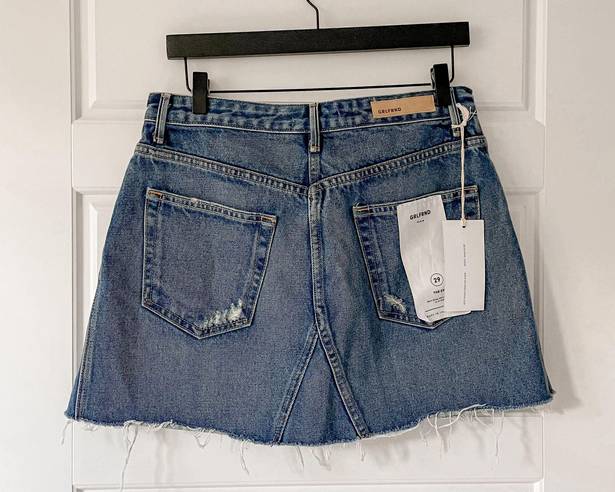 GRLFRND NWT  EVA A-FRAME GUSSET DENIM SKIRT WALK THIS WAY