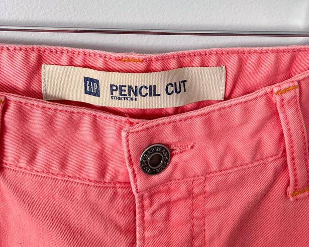 Gap  Pencil Cut Stretch Coral Pink Cropped Jeans