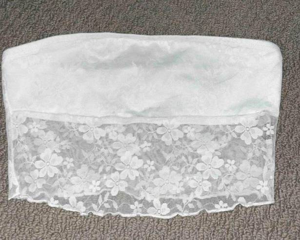 Strapless Floral Lace Bandeau Top Size M