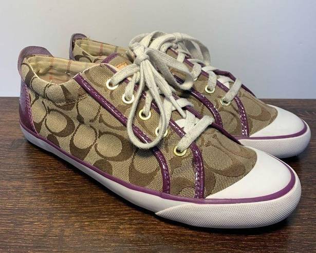 Coach  Barrett logo, purple sneaker size 9 ￼q322