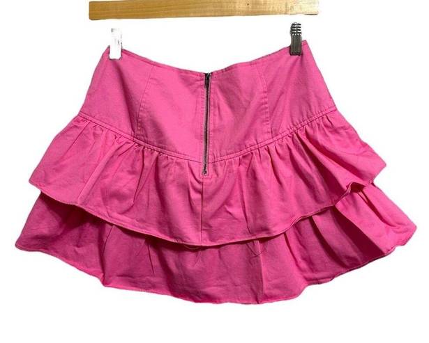 The Moon Day +  hot pink tiered denim skort size Small NEW