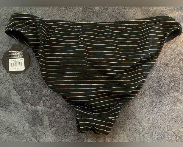 Body Glove  Size XL Black with Multi Color Glitter Stripe