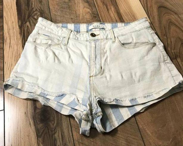 Guess Vtg  Jean Shorts 90s Light Wash Faded Size 28 Original American Triangle